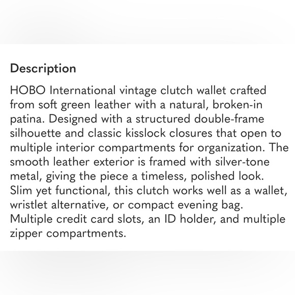 HOBO LAUREN LEATHER CLUTCH VINTAGE DISTRESSED WALLET TURQUOISE - Picture 16 of 16